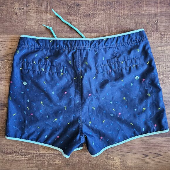 Original Penguin Munsingwear 4" Swim Shorts Trunks, 33, Blue Mini Print Tropical - Picture 3 of 12